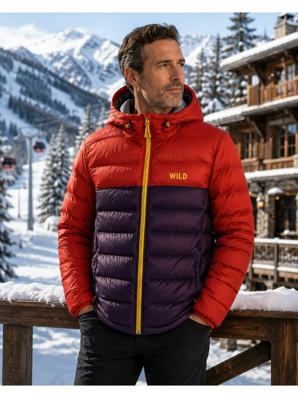 WILD OUTDOOR APPAREL Cool Ruler Down Hoodie Coat Jacket USA Like New